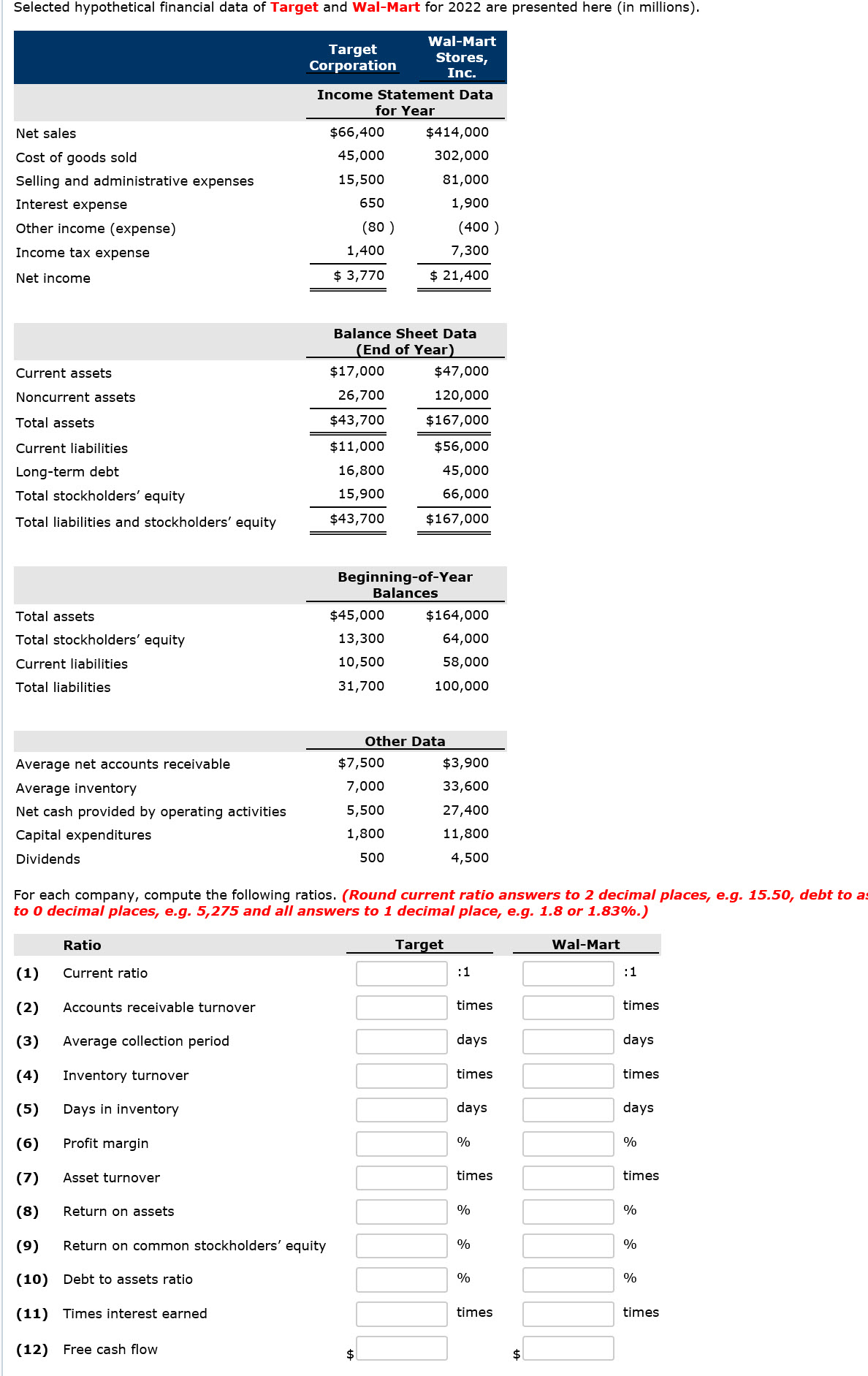 Please help me understand how to work this problem Selected hypothetical nancial