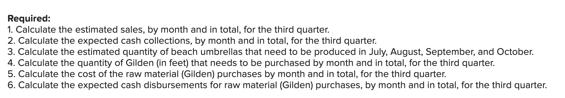 i have no idea where to start please help Required: 1. Calculate