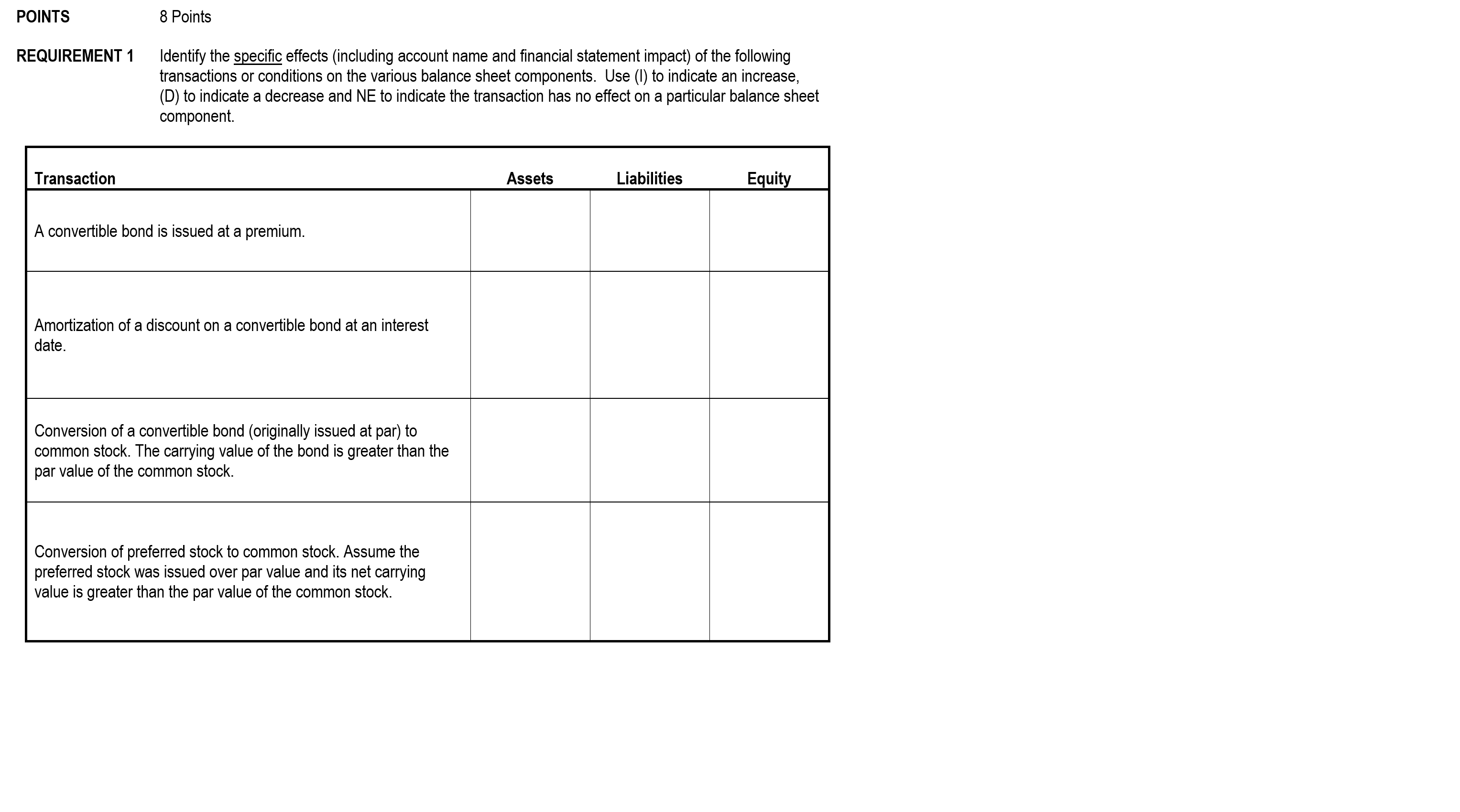 Please help and please use this formatting POINTS 8 Points REQUIREMENT 1