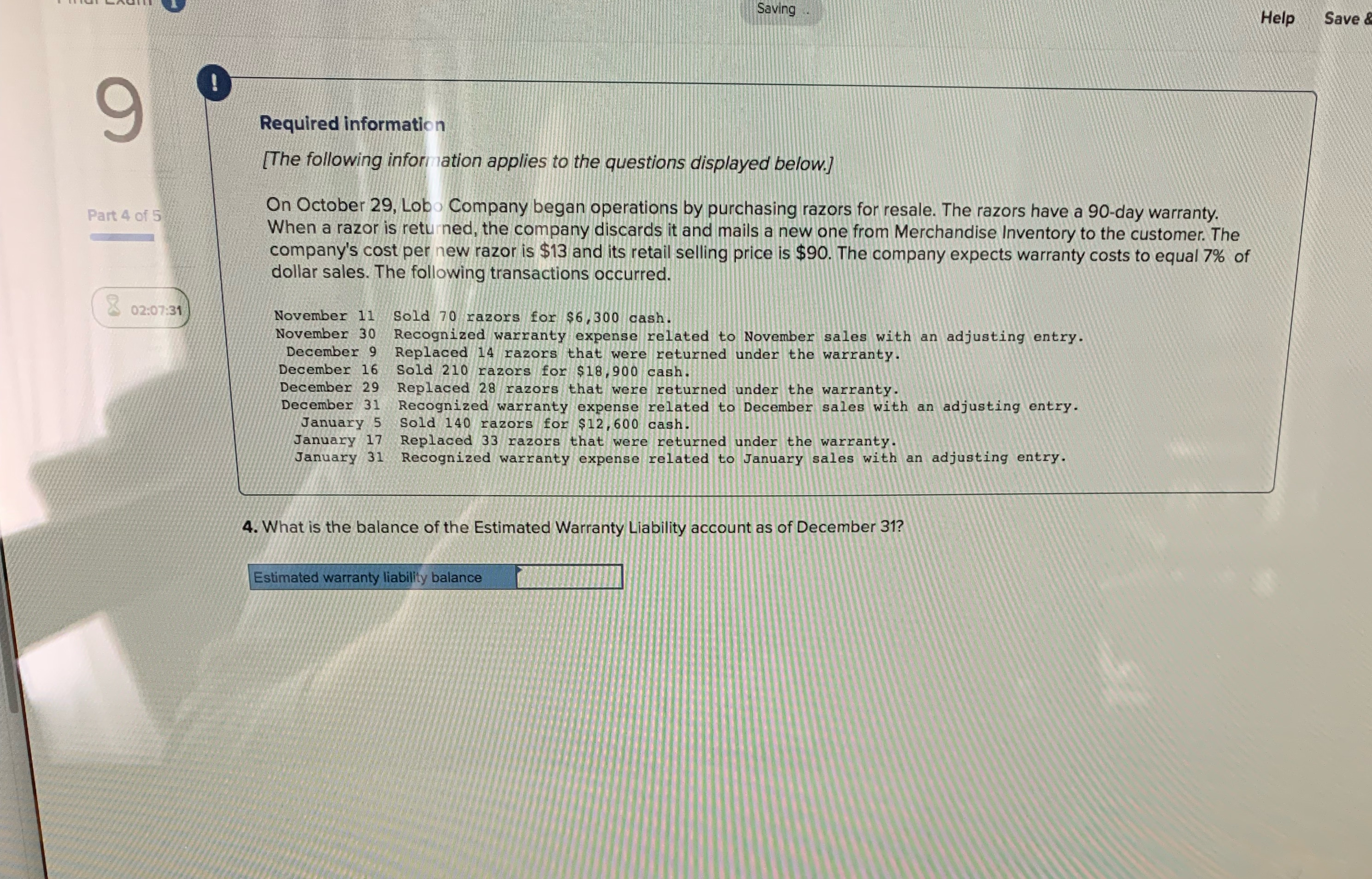  Saving . Help Save Required information The following information applies to