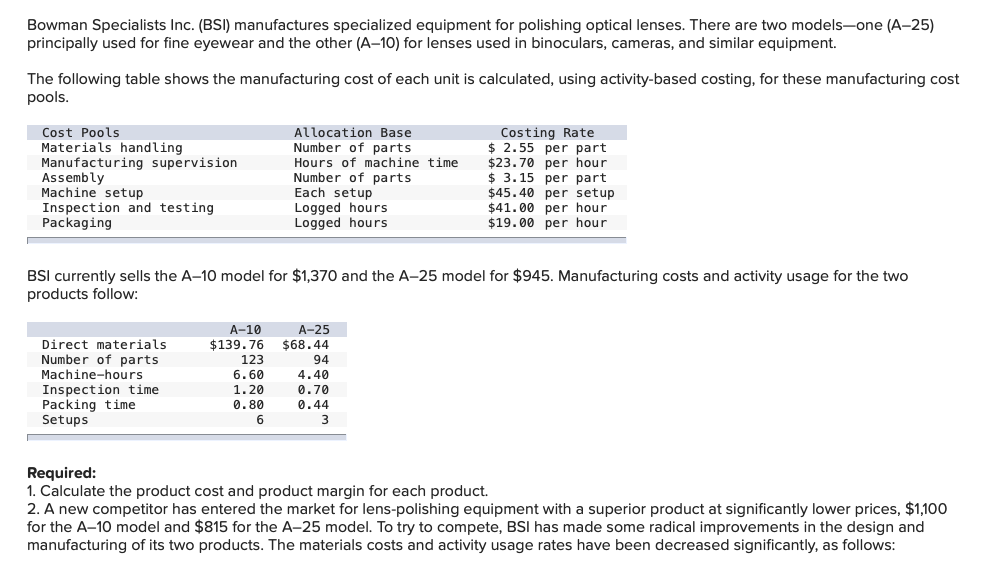 Can I get some help with this Bowman Specialists Inc. {RSI} manufactures