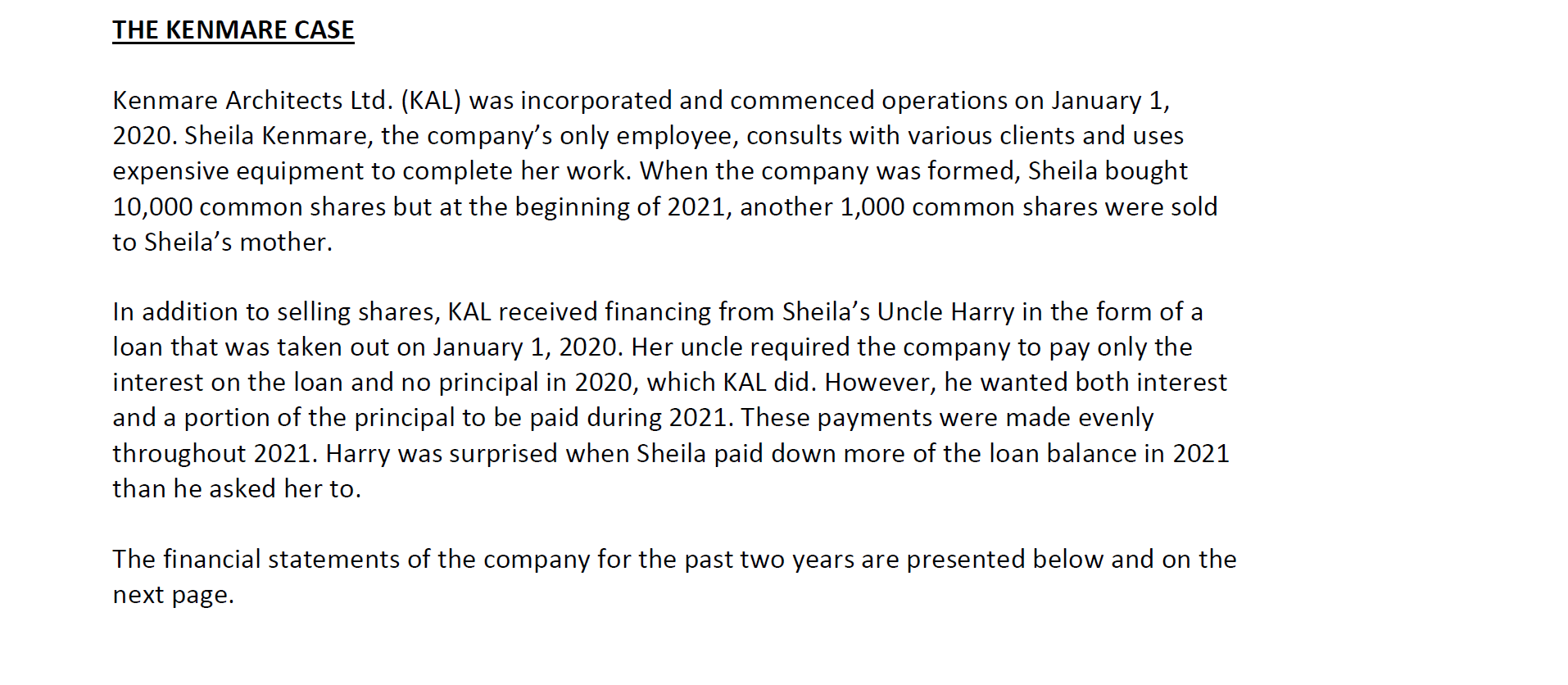 please help with this questions THE KENMARE CASE Kenmare Architects Ltd. (KAL)