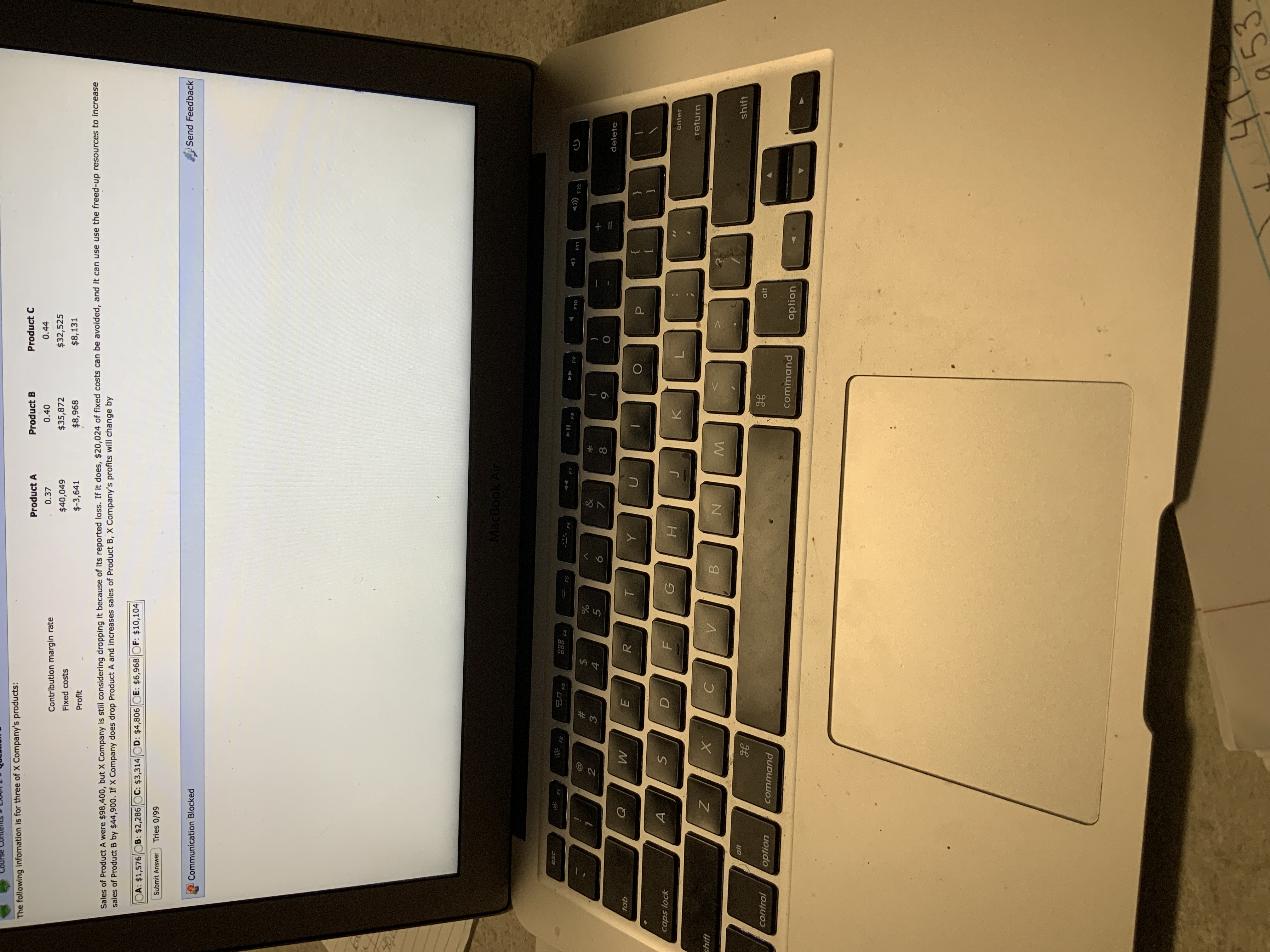 Need help with answering this one and how to solve Product C