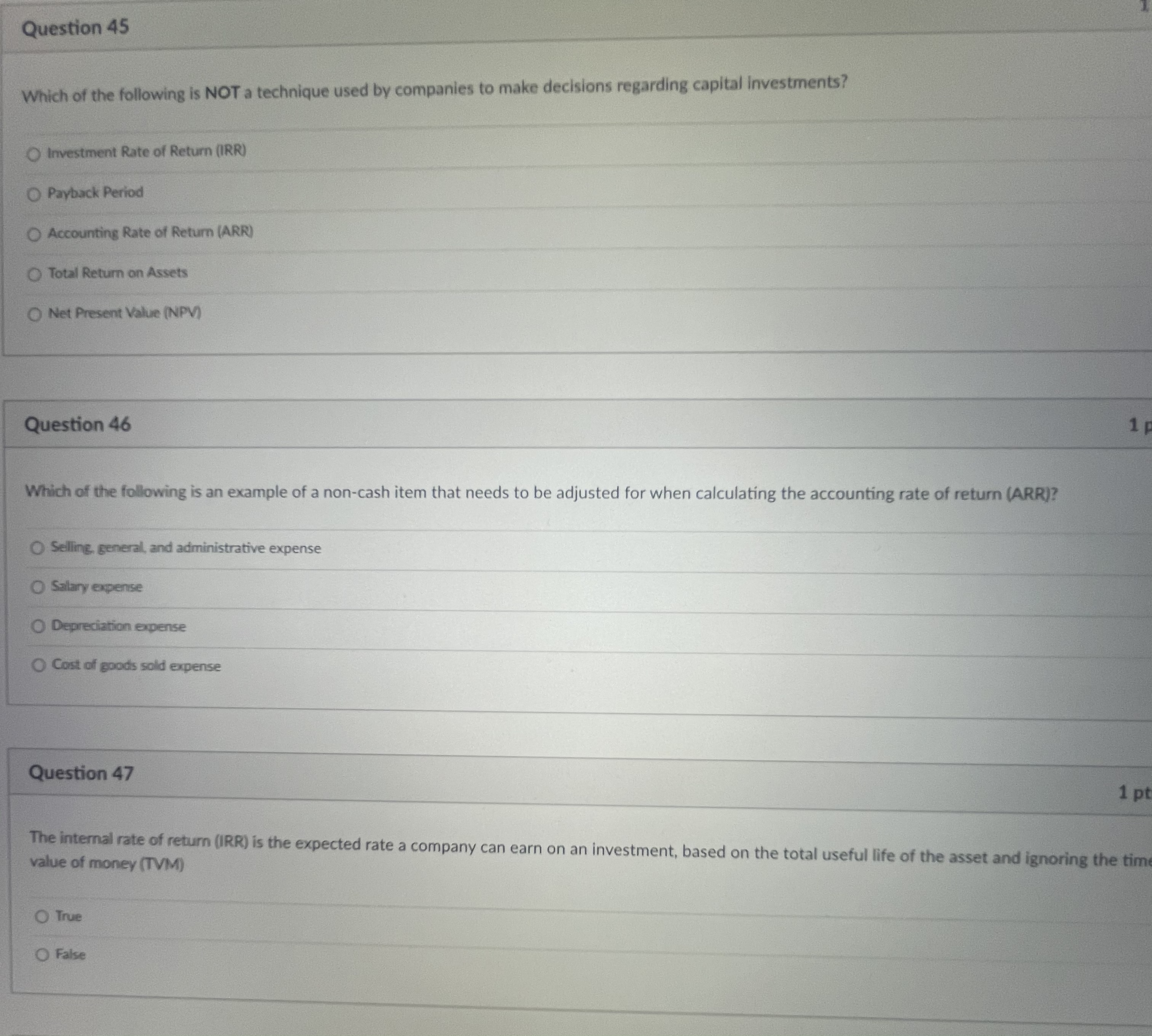 can you help to find the answer for this question Question 45