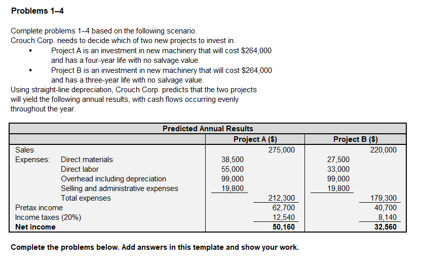  Problems 14 Complete problems 14 based on the following scenario. Crouch