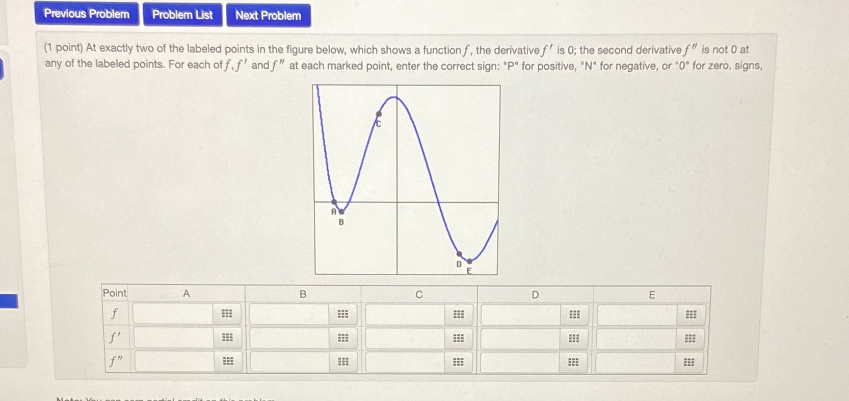  Previous Problem Problem List Next Problem (1 point) At exactly two