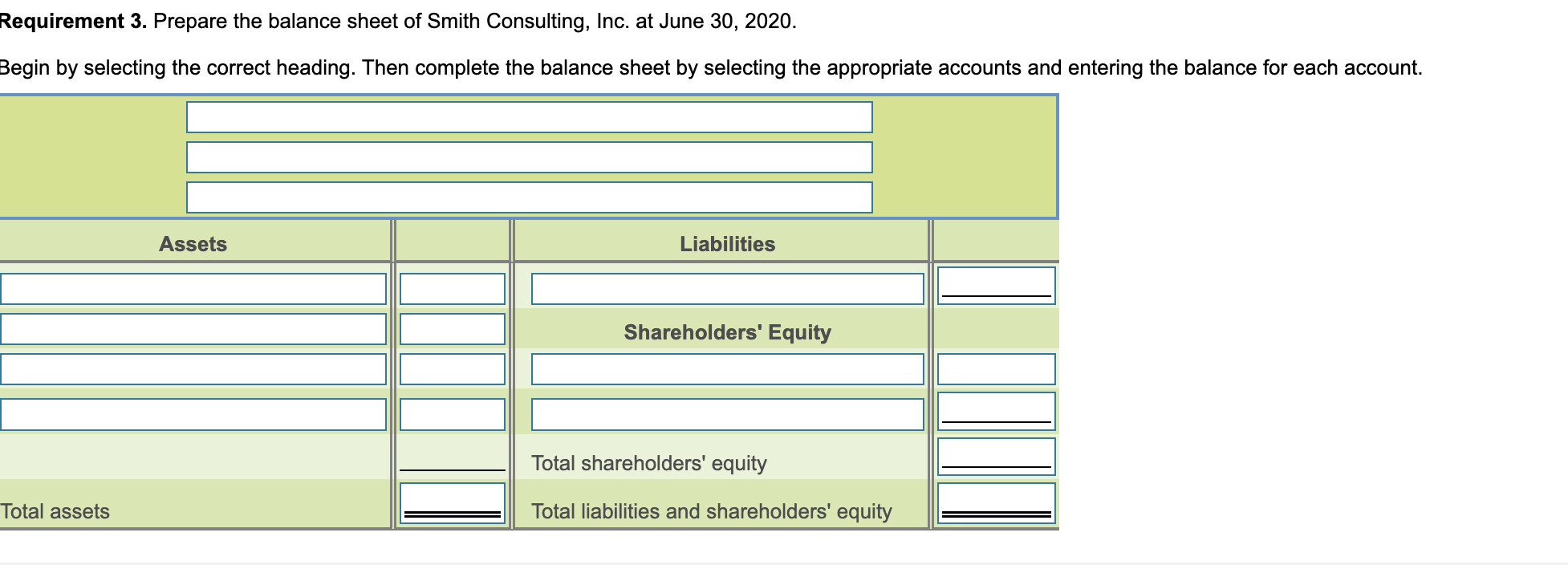 a. Received cash of $9,100 and issued common shares. Performed services for