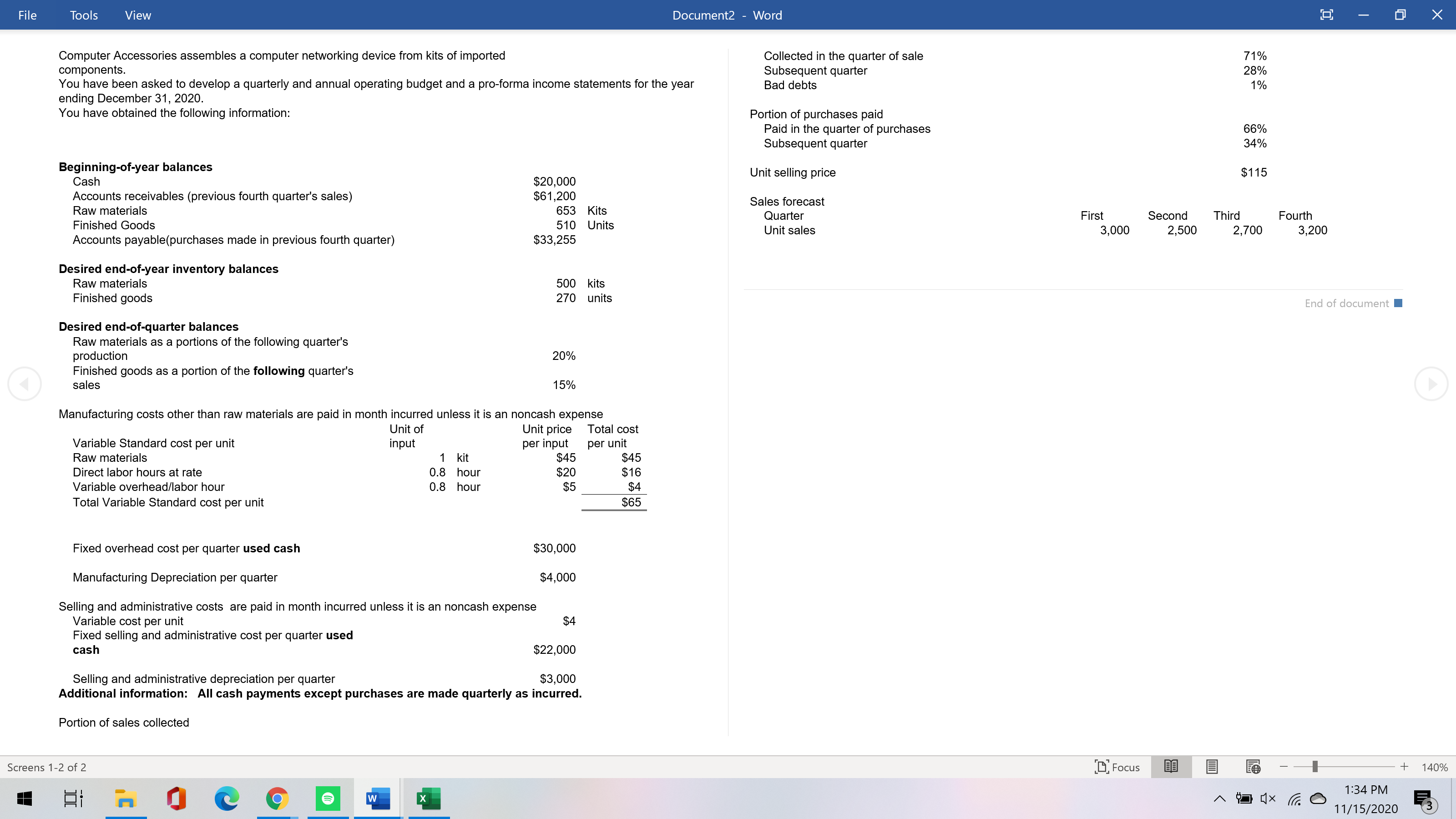 File Tools View Document2 - Word - X Computer Accessories assembles