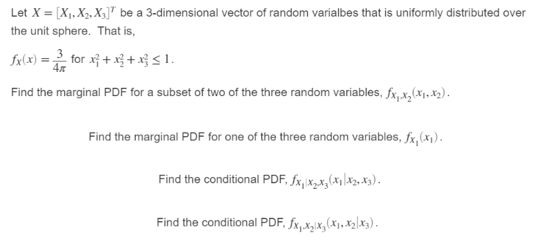  Let X = [X1, X2, X,] be a 3-dimensional vector of