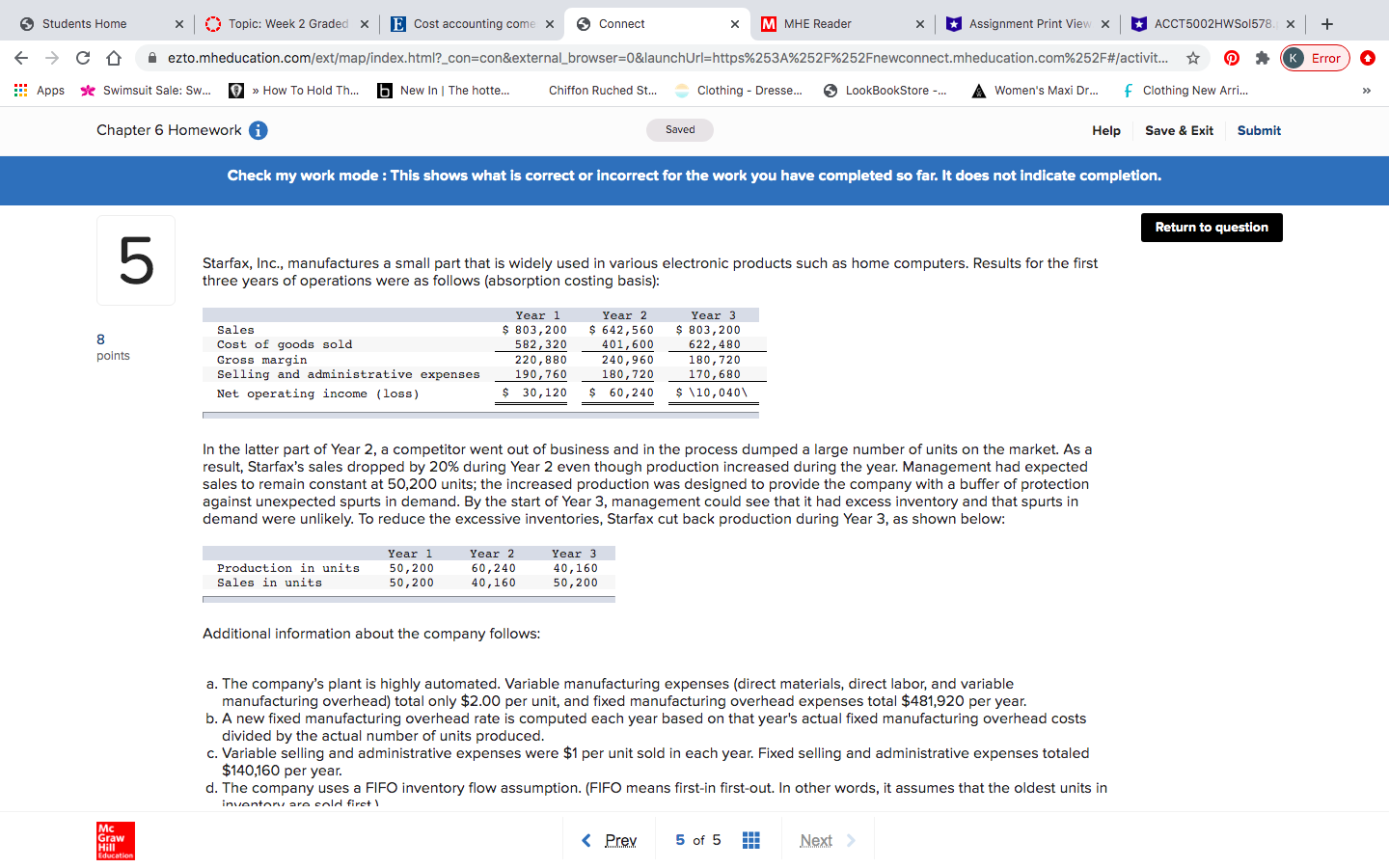 2b. Using the information attached in photos: Reconcile the variable costing and