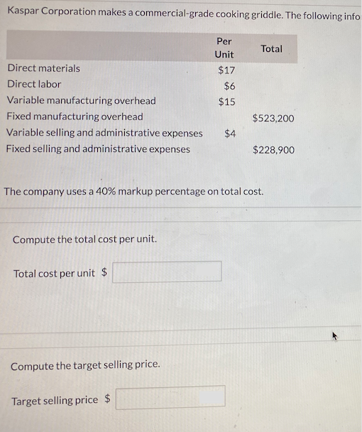 Attempt in Progress Marigold Corp. has 21000 units in beginning finished goods.