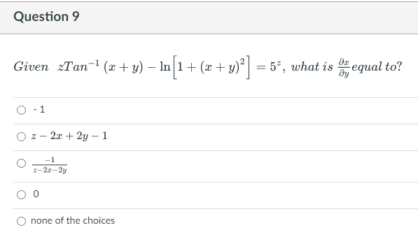 the choices 0 3 0 6Question 7 Given f(x, y, z) =