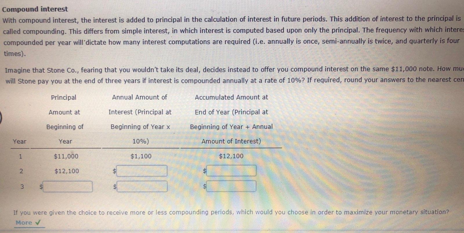 value of money Due to both interest earnings and the fact that