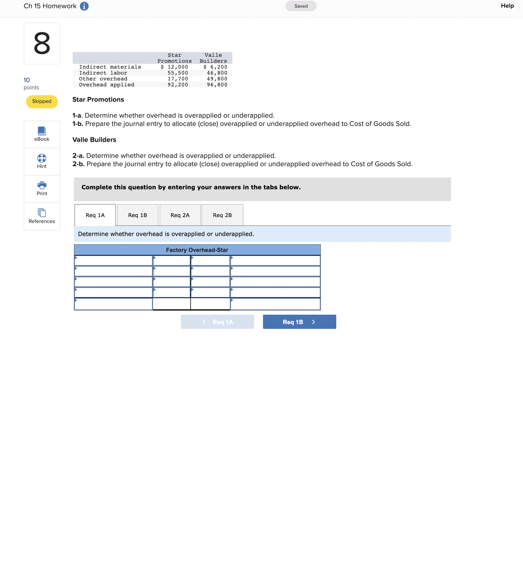 This shows what is correct or incorrect for the work you have