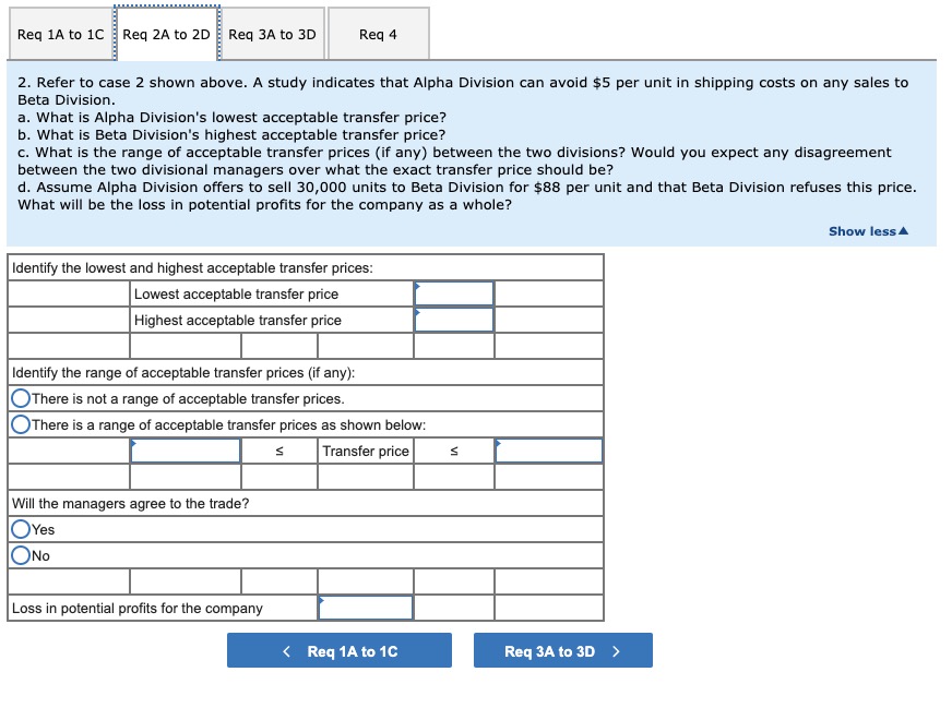 same company. The managers of both divisions are evaluated based on their