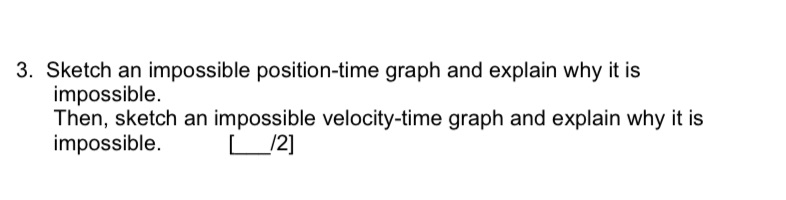 3. Sketch an impossible position-time graph and explain why it is