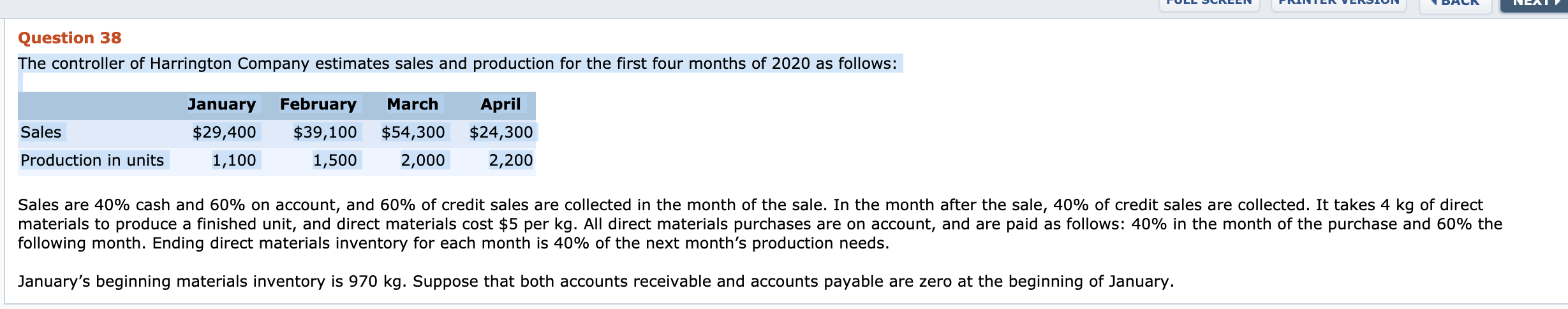 materials purchases costs for February? Material purchases for February $ : 30000