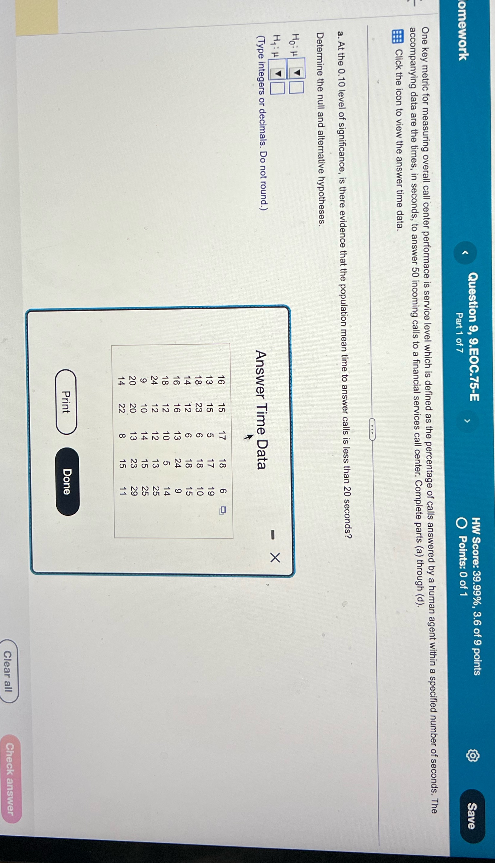 Please help omework Question 9, 9.EOC.75-E HW Score: 39.99%, 3.6 of 9