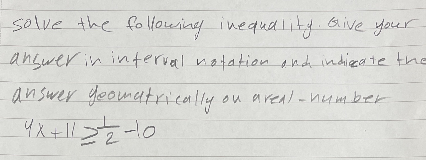  solve the following inequality. Give your answer in interval notation and