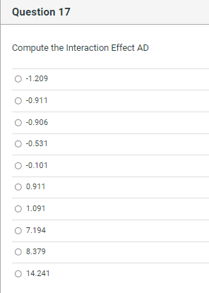 - 7.52 ad 6.63 ac - 8.01 acd 8.57 ab - 8.36