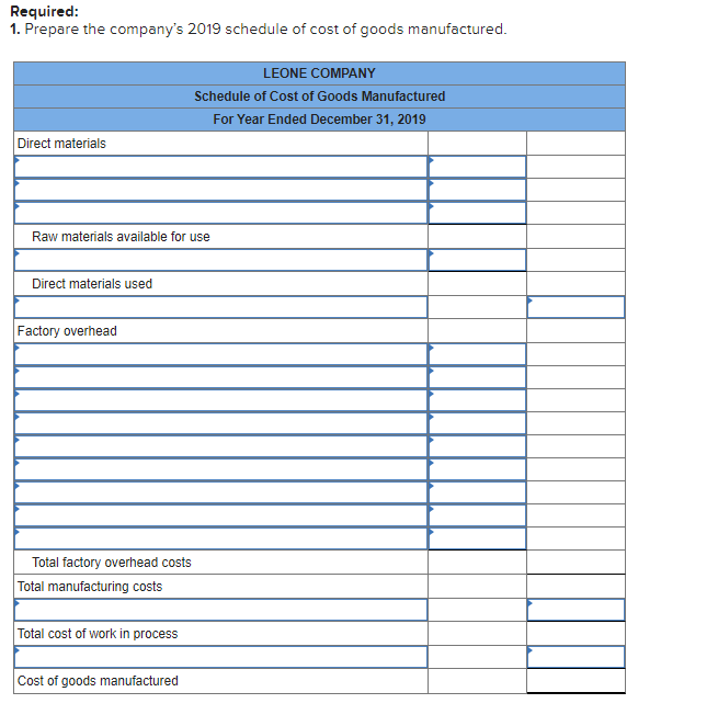 of cost of goods manufactured and income statement; inventory analysis LO P2,