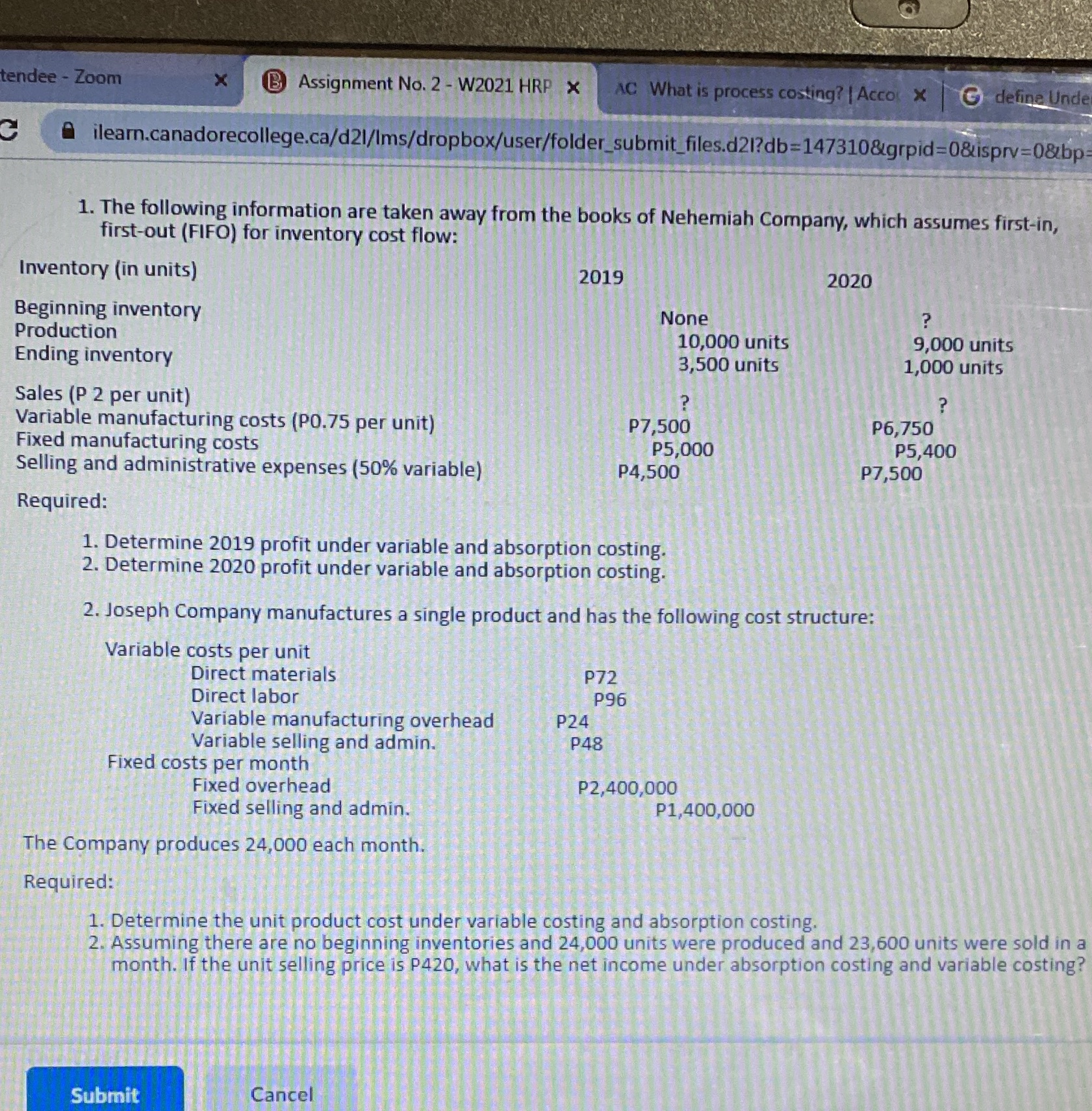  tendee - Zoom X B Assignment No. 2 - W2021 HRP