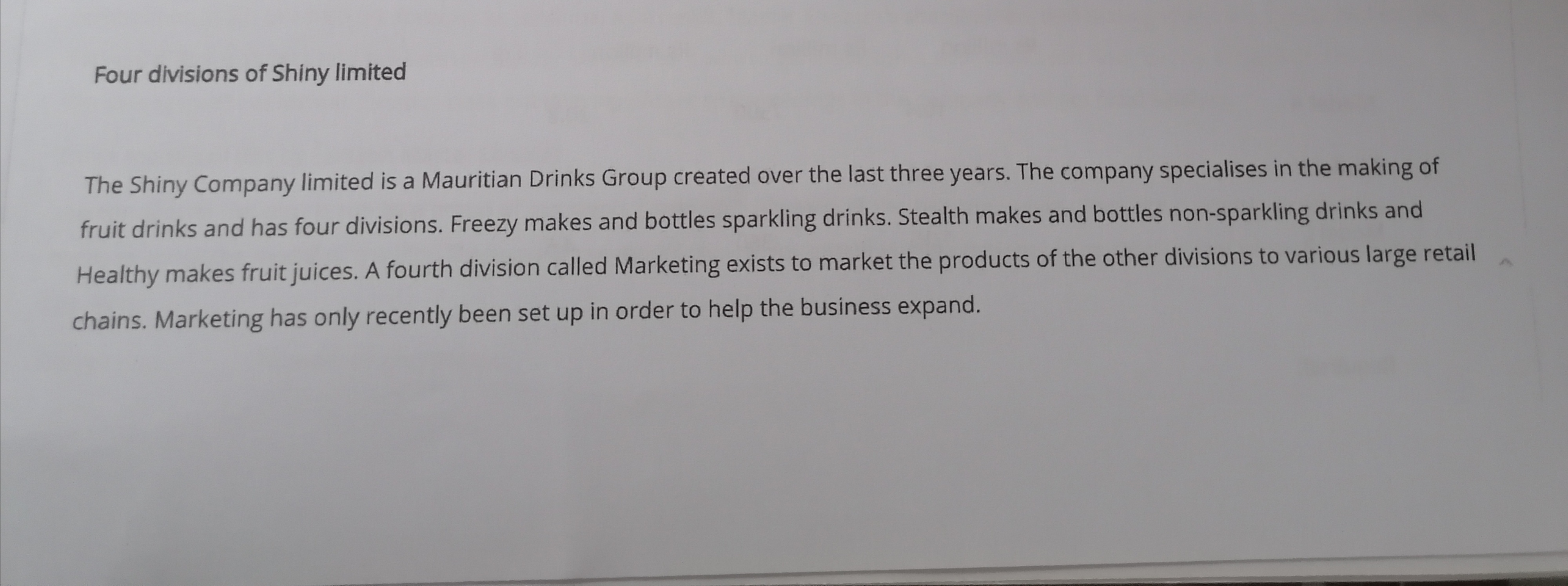 budget system in each division. The budgeting method used is to take