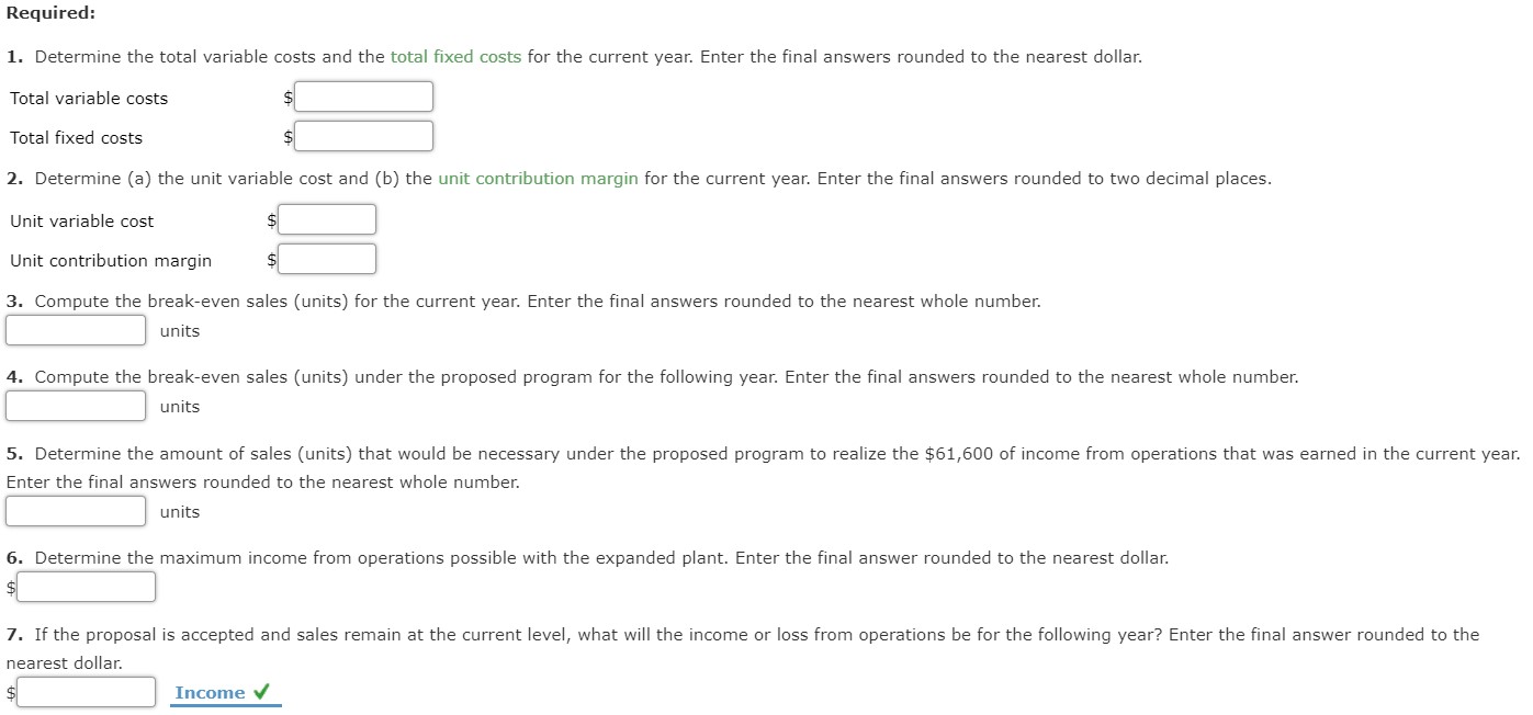 solve and show me how you did it? Thanks. Determine the amount