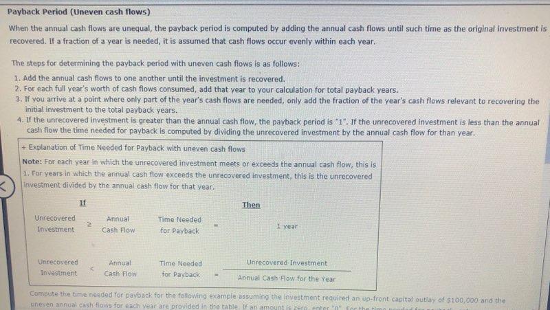 long it will take (in years) to recover the initial investment v