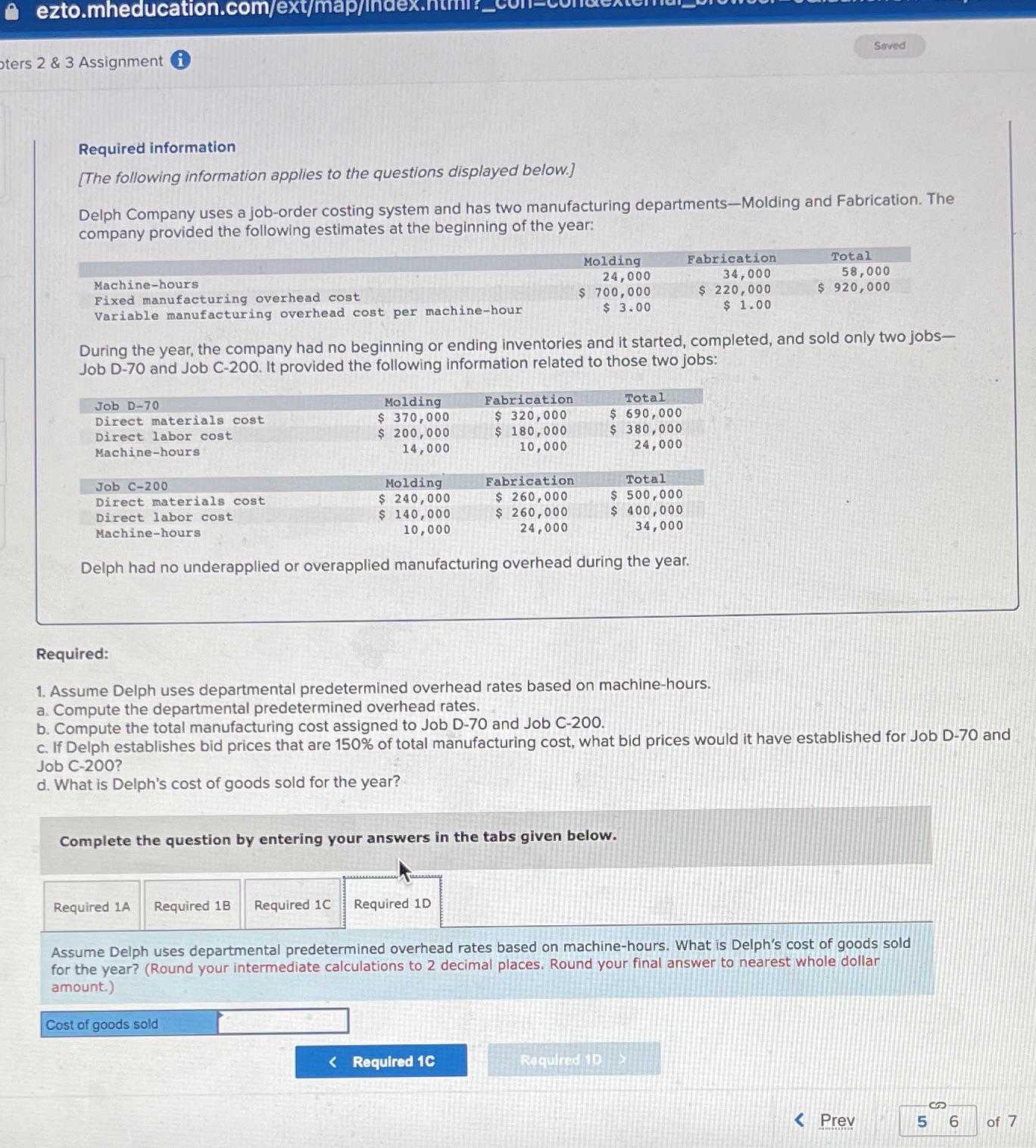 a ezto.mheducation.com/ext/map/index.I ters 2 & 3 Assignment i Saved Required information