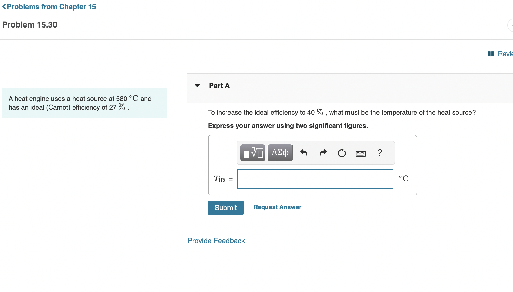 (Problems from Chapter 15 Problem 15.30 I Revie V Part A