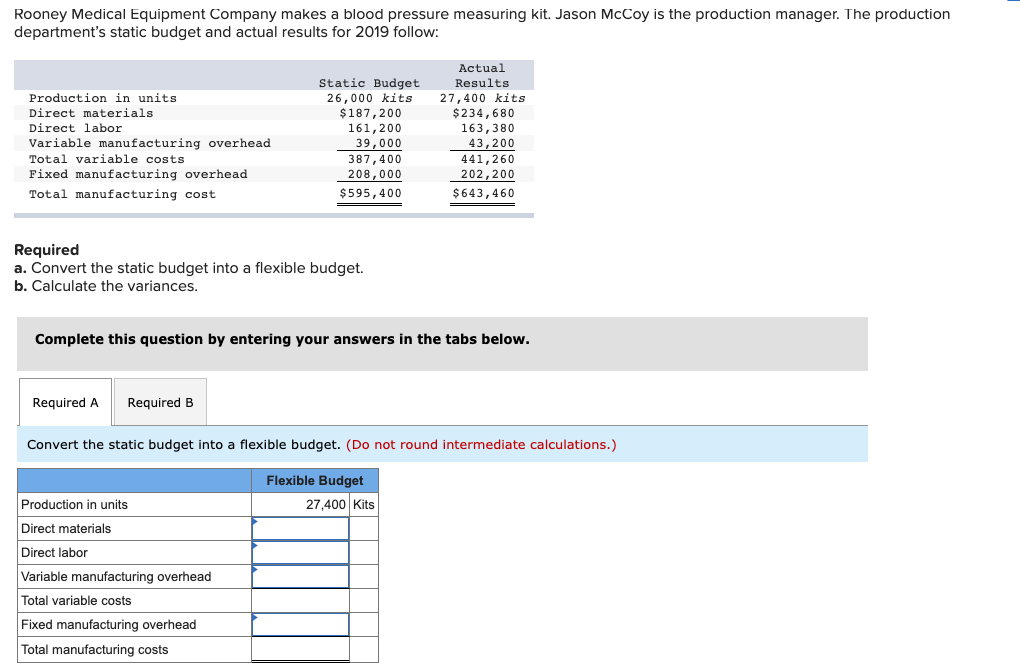 hi i need some help with this question please Rooney Medical Equipment