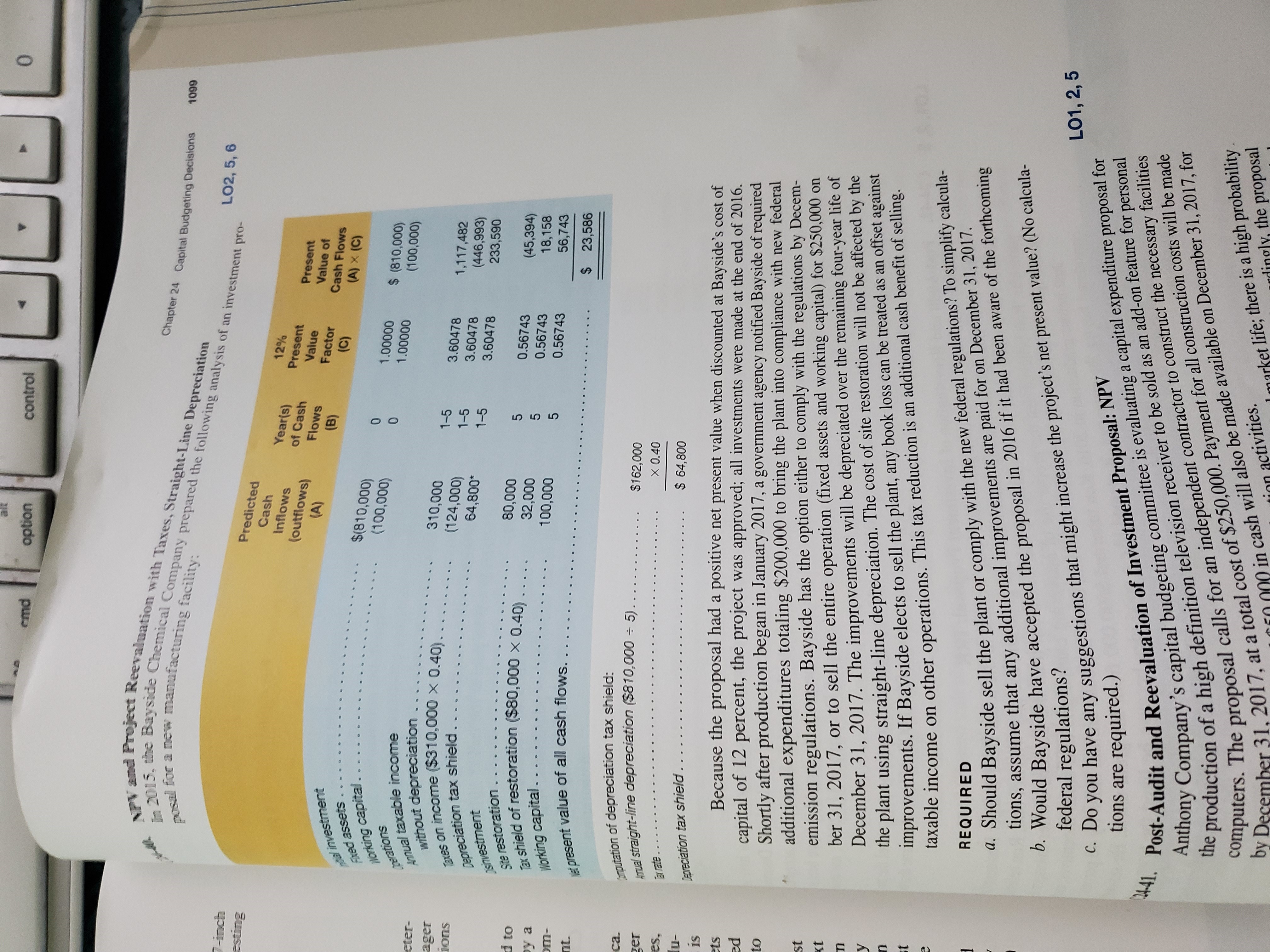 Where do you add the $200,000 on the analysis? What calculations need