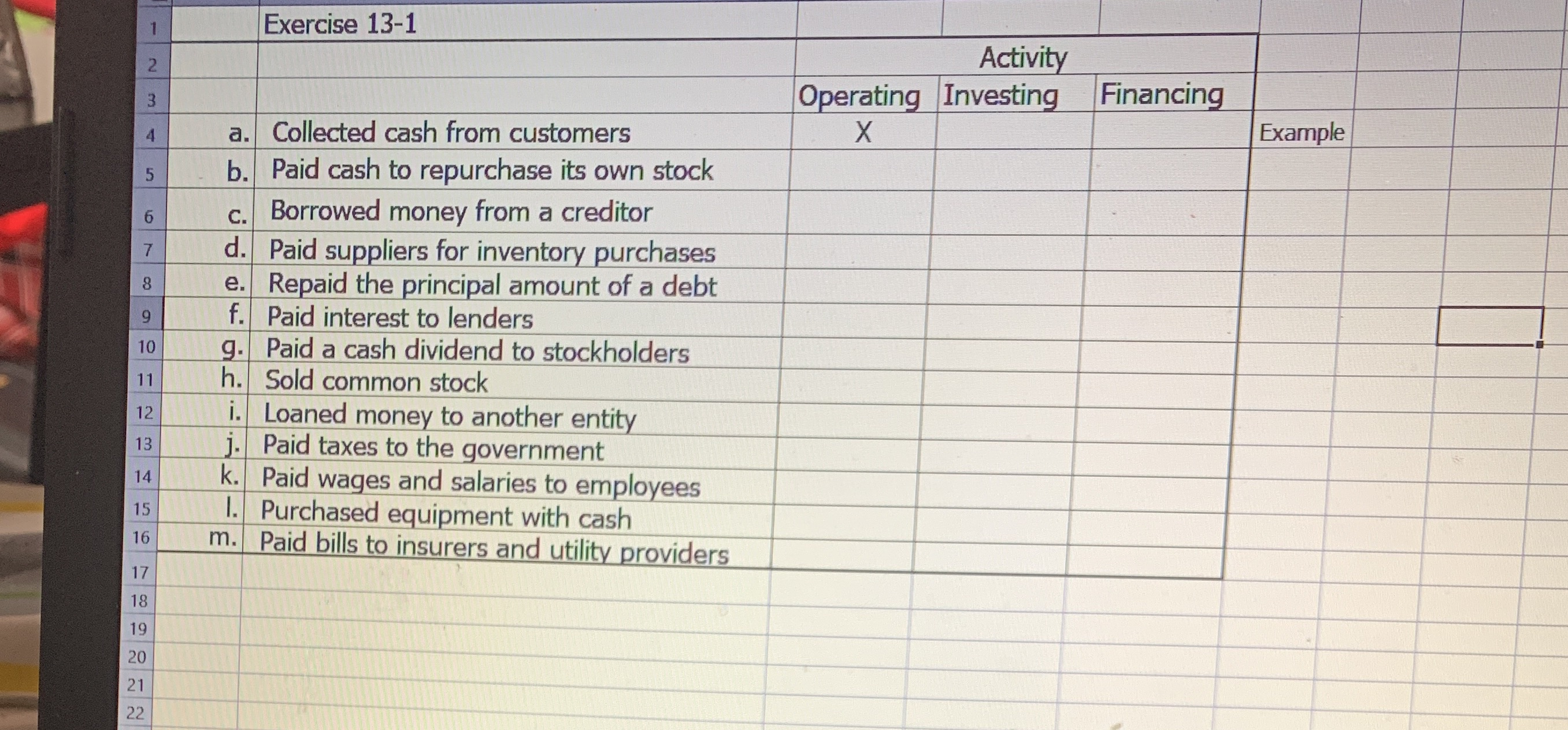 I need help with this. Do I just select the correct activity