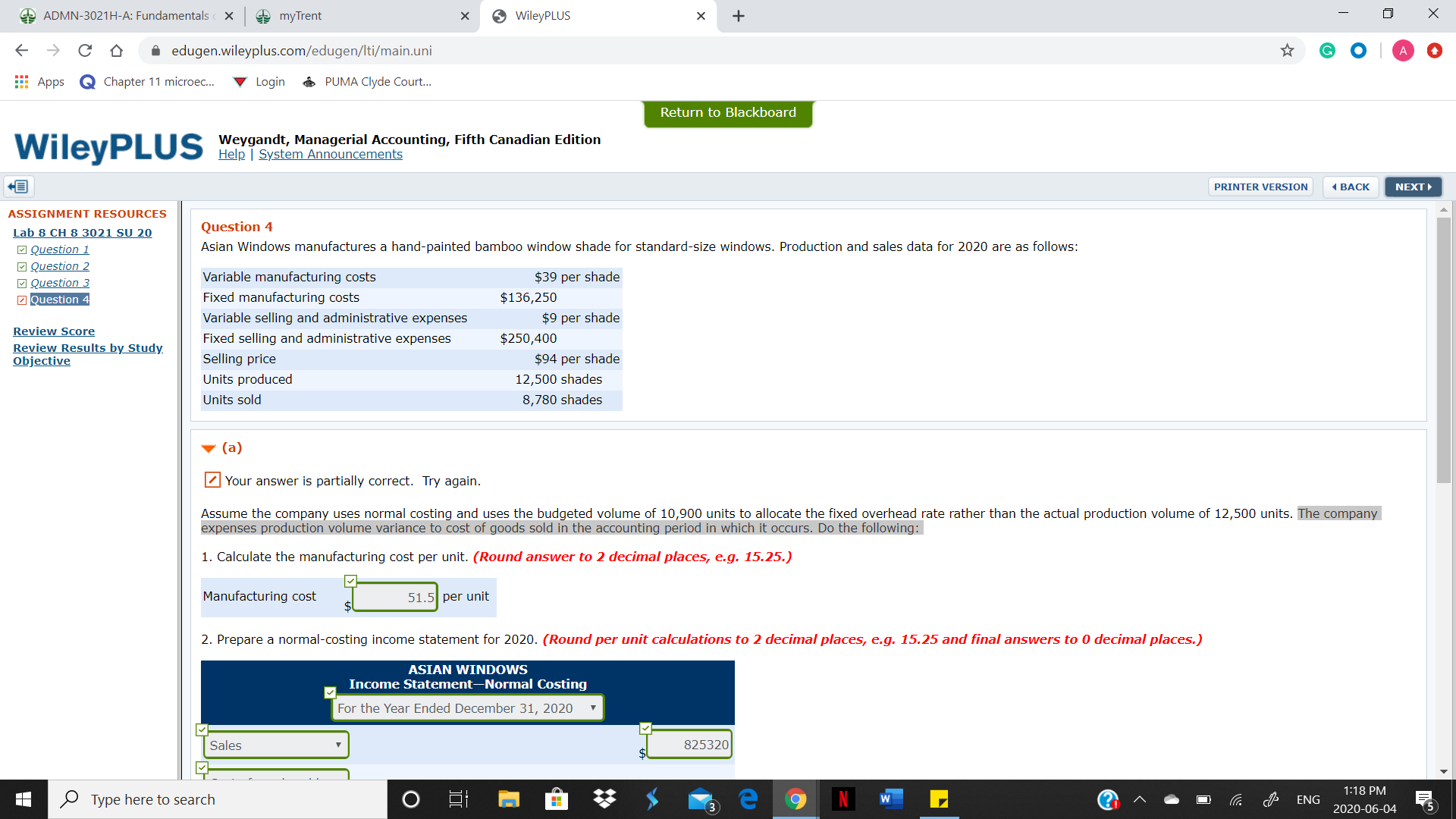 How does one get the volume variance calculation accounting from this question?