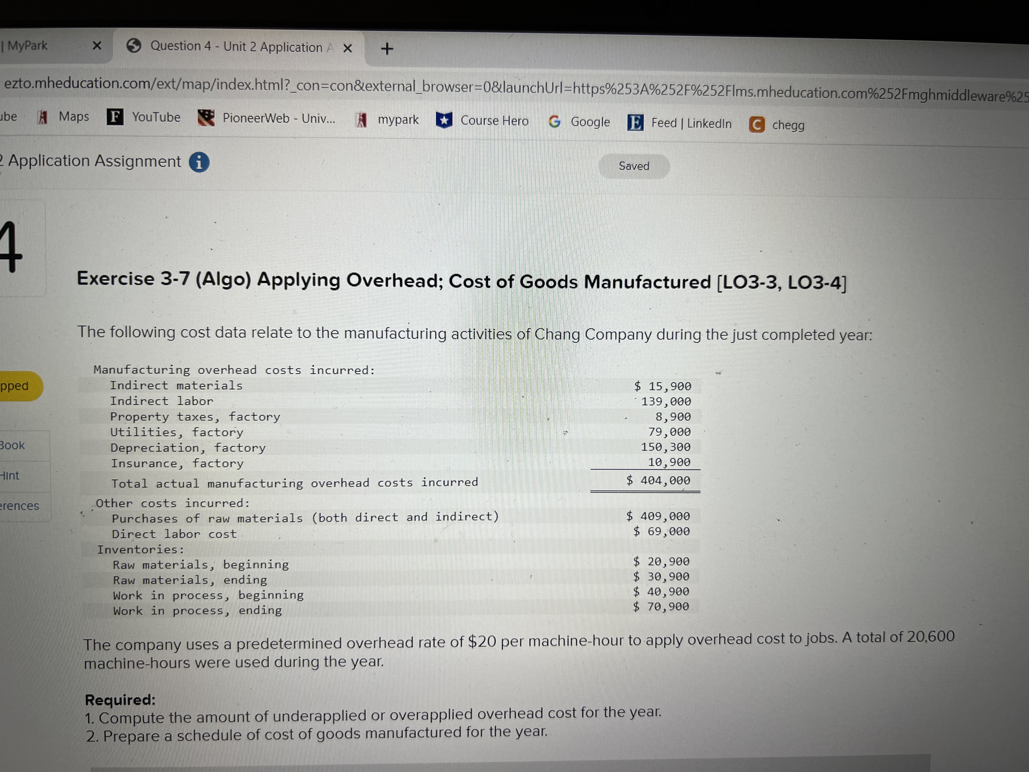 | MyPark X Question 4 - Unit 2 Application A X
