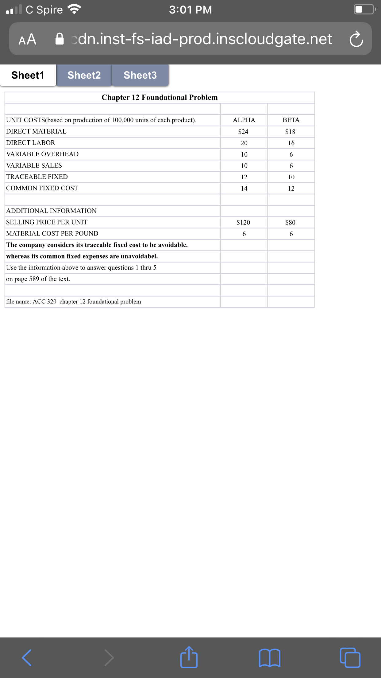  Answer 1-5 using the information in the image. all C Spire