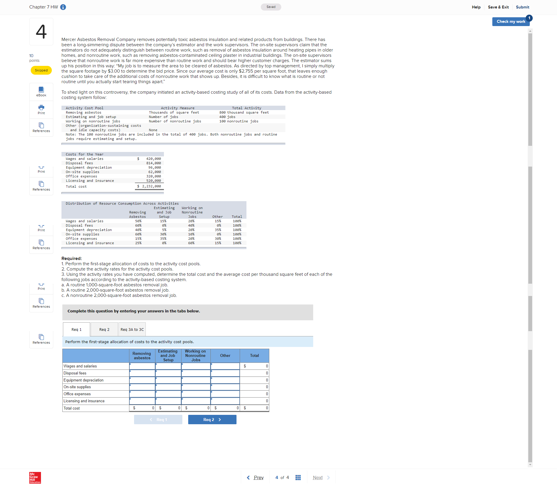  Chapter 7 HW i Saved Help Save & Exit Submit Check
