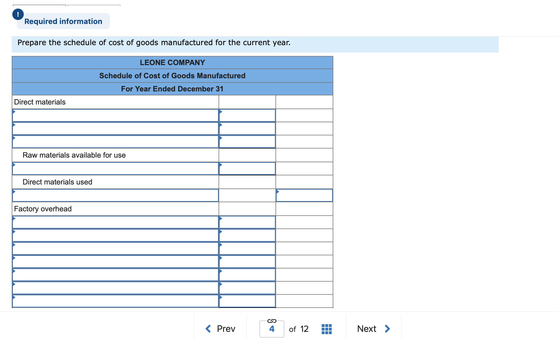 balance and other records of Leone Company. Advertising expense $ 63,000 Depreciation