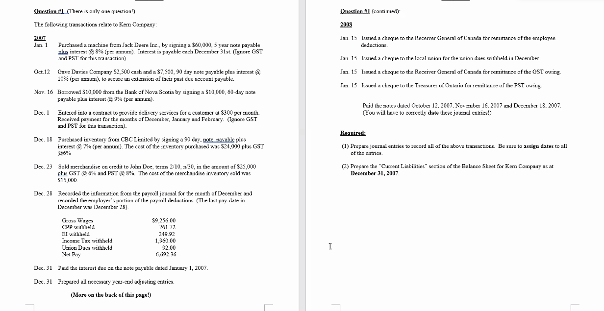  Question #1 (There is only one question!) Question #1 (continued): The