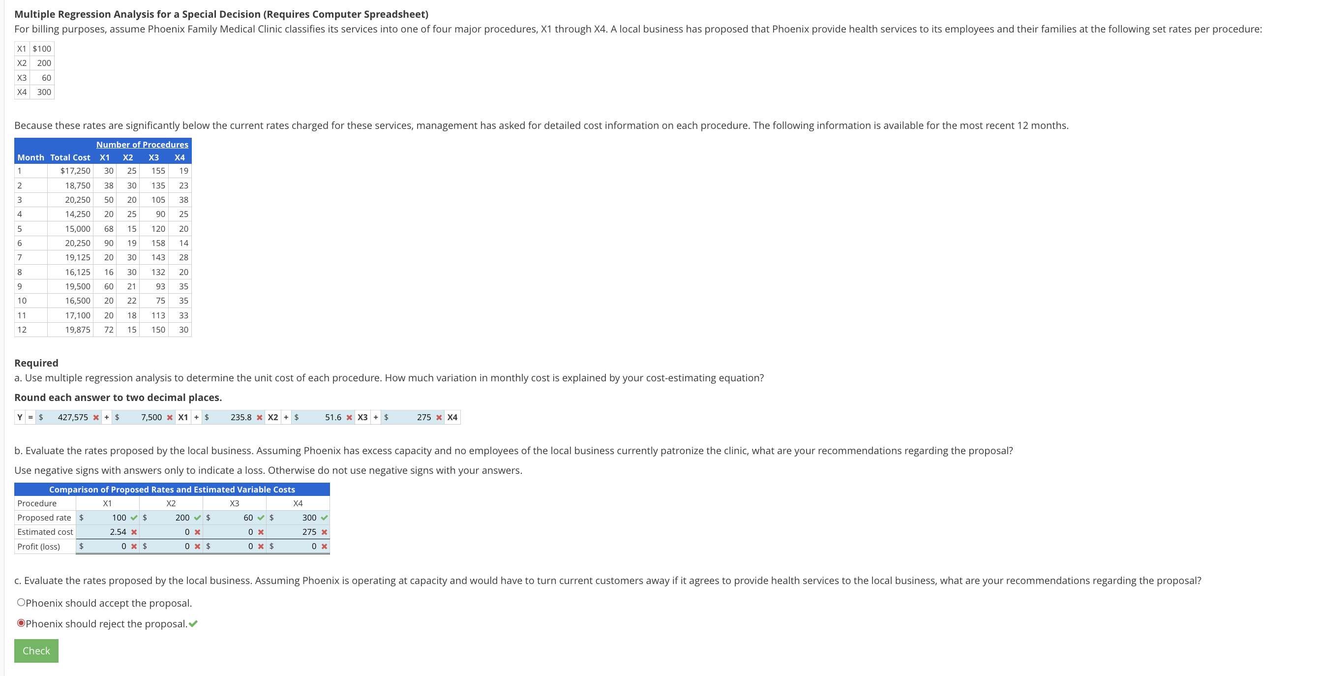  Multiple Regression Analysis for a Special Decision (Requires Computer Spreadsheet) For
