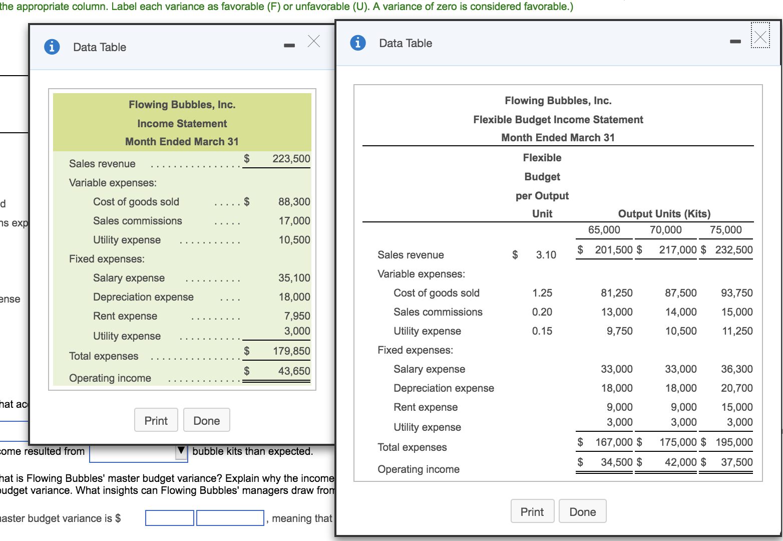 understand what goes where. Flowing Bubbles, Inc. produces multicolored bubble solution used