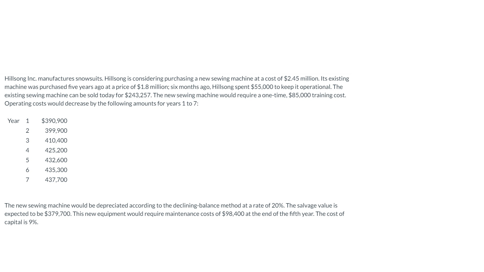 Stuck on this please help, trying to find the net present value