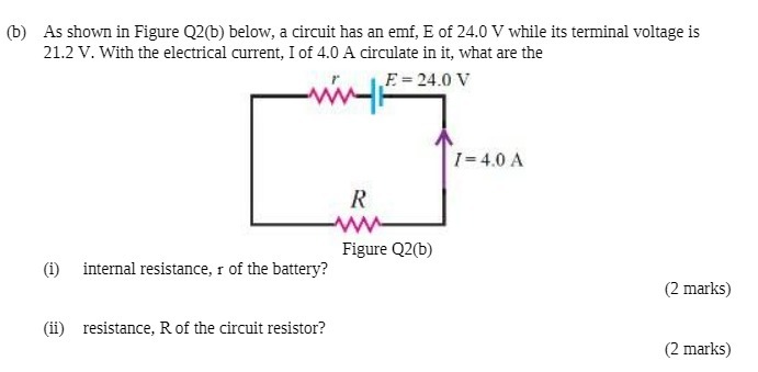  (b) As shown in Figure Q2(b) below, a circuit has an