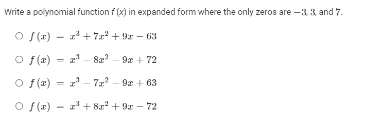 1. Write a polynomial function Hit) in expanded form where the only