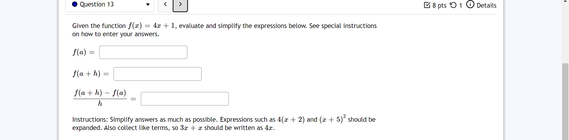 :1 M = [:] f(a + h) flu) , h , [a