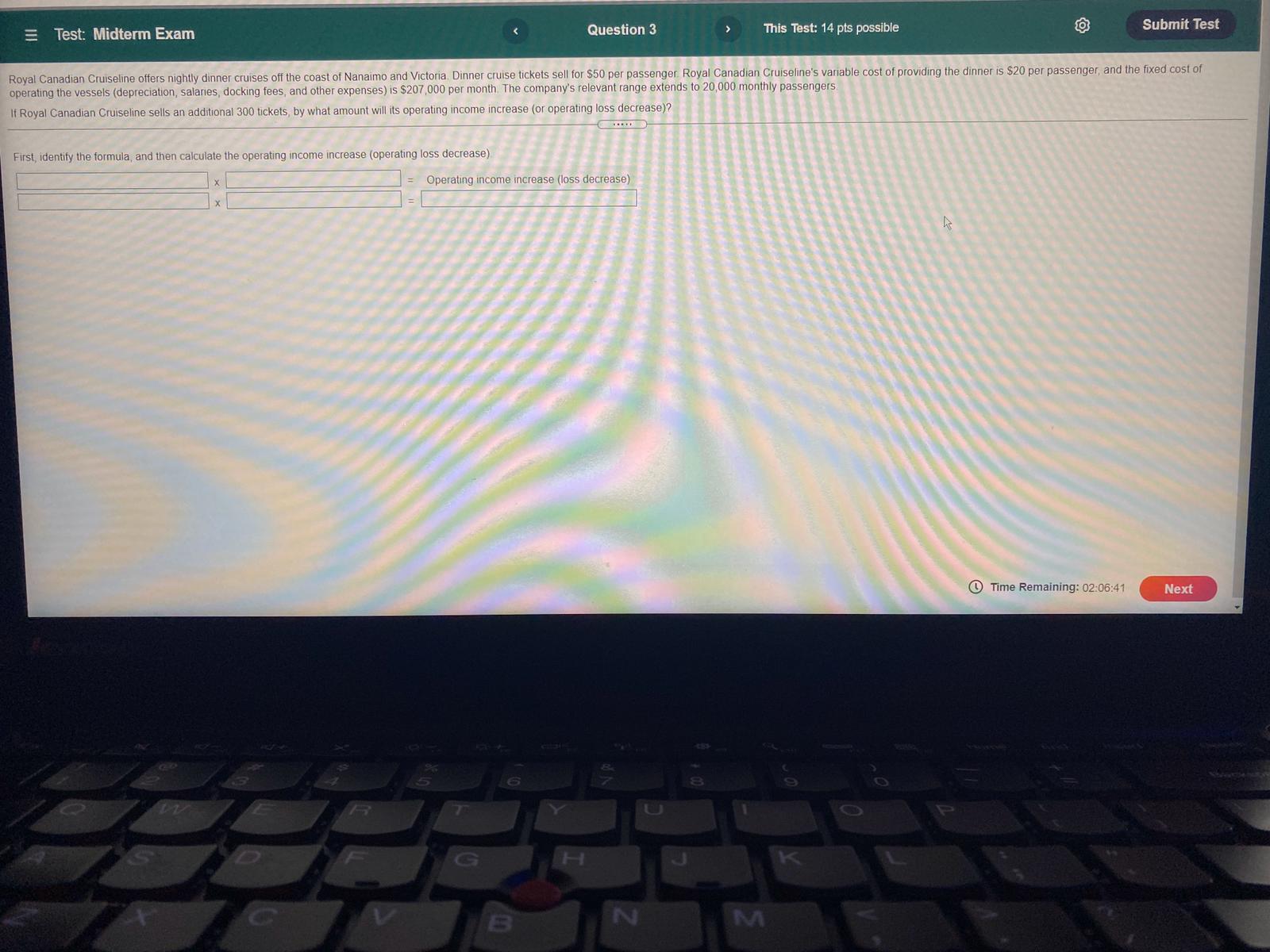 ......................... Test: Midterm Exam Question 3 This Test: 14 pts possible Submit