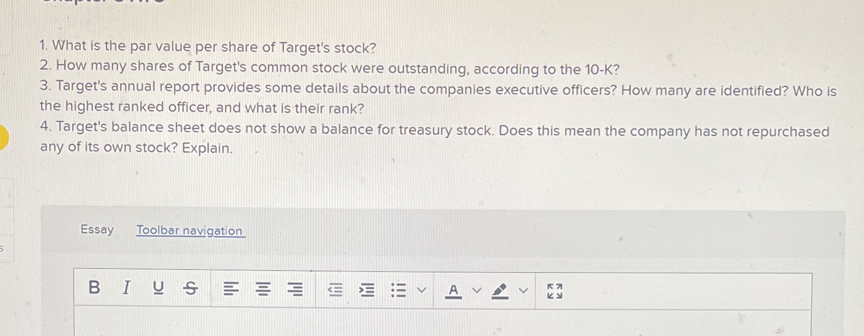 This has to do with Targets annual report 1. What is the