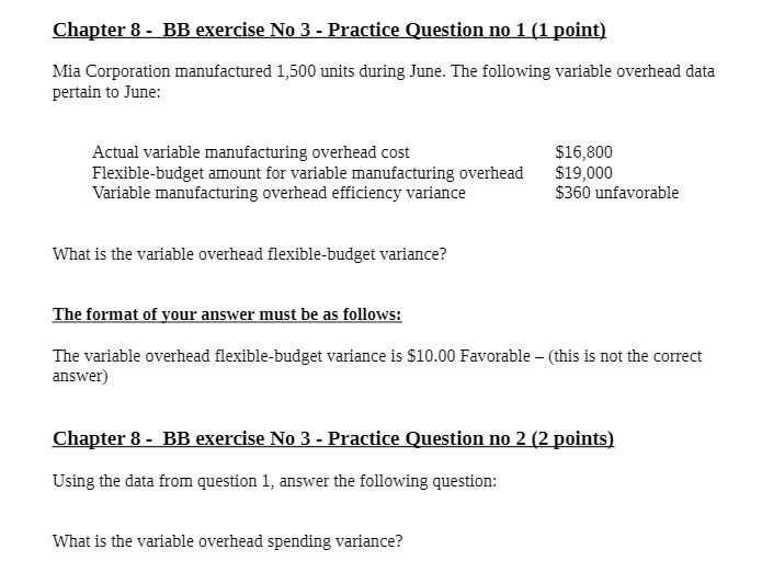  Chapter 8 - BE exercise No 3 - Practice Question no