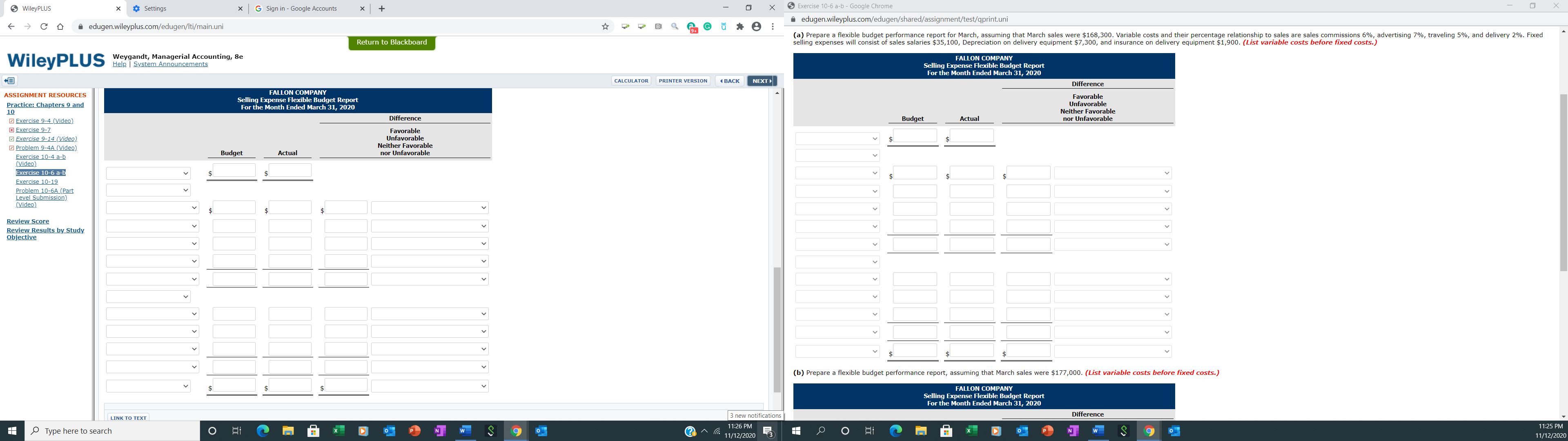 7,300Travel 8,415 Insurance 1,900Delivery 3,446 (a)Make a flexible budget performance report for